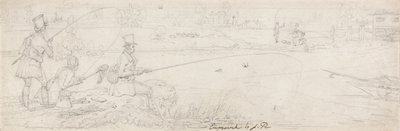 Grundfischen in der Nähe von Totten Mill (Graphit auf Papier) von James Pollard