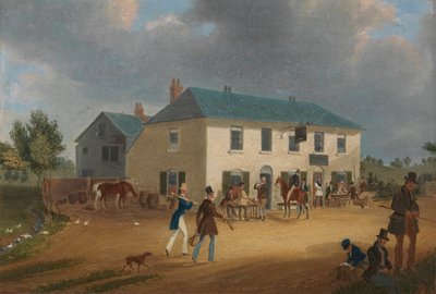 Vor dem Pike and Anchor Inn in Ponders End, Middlesex von James Pollard