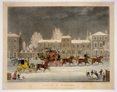 Der Anmarsch zu Weihnachten, graviert von George Hunt von James Pollard