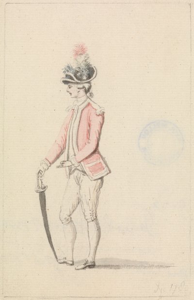 Offizier mit Kokarde und Schwert von James Roberts