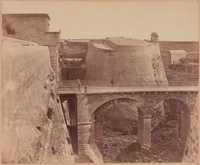 Brücke am Porta Reale, Malta, circa 1856 von James Robertson