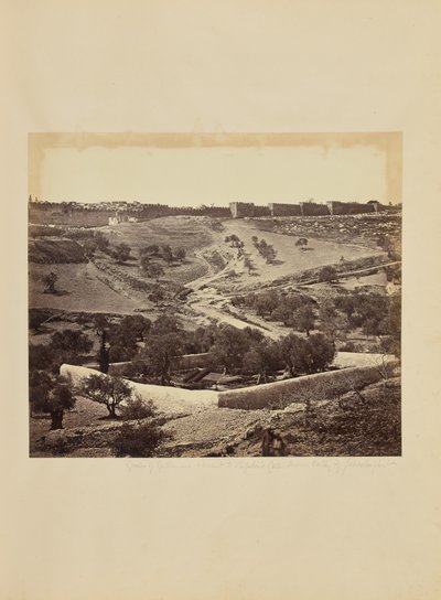 Garten von Gethsemane und Aufstieg zum Stephanstor, über das Tal Josaphat von James Robertson