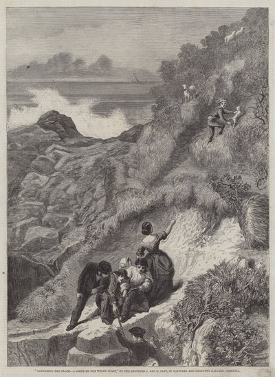 Das Sammeln der Herden, eine Szene an der walisischen Küste von James Sant