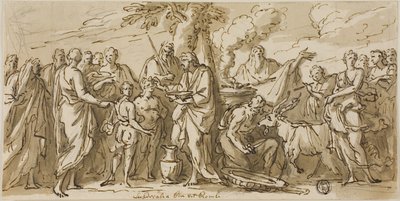 Lupercalia (recto), und Skizzen von Figuren (verso) von James Thornhill