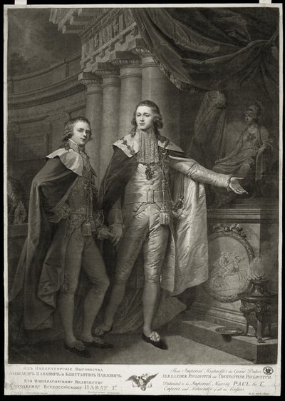 Porträt der Großfürsten Alexander Pawlowitsch und Konstantin Pawlowitsch von Russland von James Walker