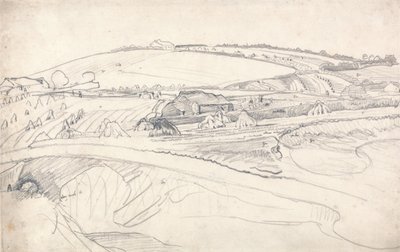 Landschaft mit einem Bauernhof und Maisstängeln von James Ward