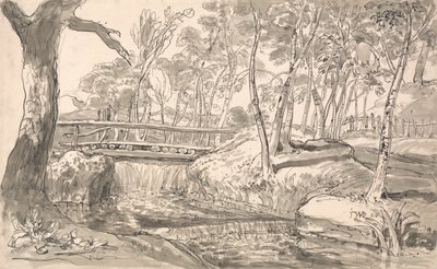 Flusslandschaft mit einem Wasserfall von James Ward