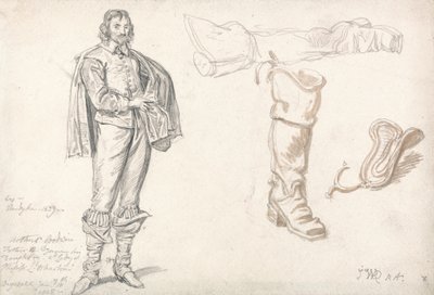 Studien einer stehenden Figur und eines Stiefels, 1825 von James Ward
