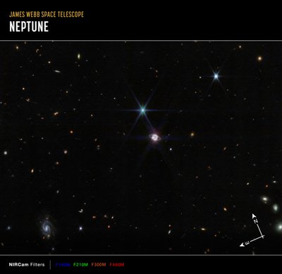 Neptun Weitfeld von James Webb Space Telescope (NASA)