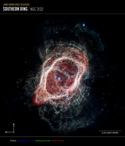 Speichen des Südlichen Ringnebels von James Webb Space Telescope (NASA)