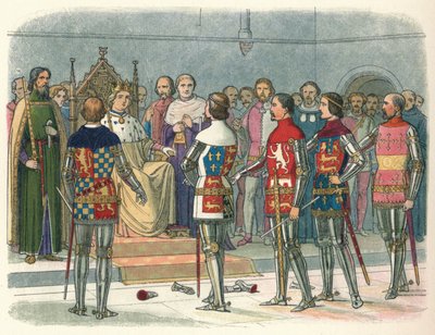 Arundel, Gloucester, Nottingham, Derby und Warwick vor dem König, 1387 von James William Edmund Doyle