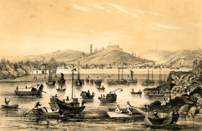 Ningbo, einer der fünf Häfen, die durch den letzten Vertrag für den britischen Handel geöffnet wurden, China, 1847 von James William Giles