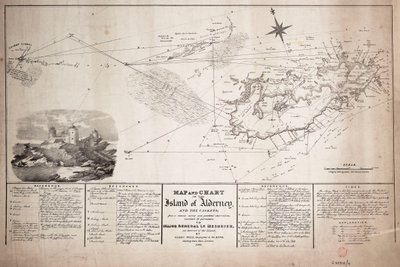 Karte und Plan der Insel Alderney und der Caskets von James the Younger Wyld