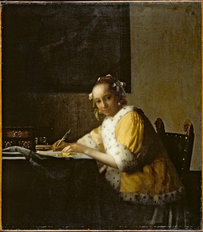 Eine Dame schreibt von Jan (1632-75) Vermeer