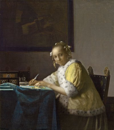 Eine Dame schreibt, ca. 1665 von Johannes Vermeer