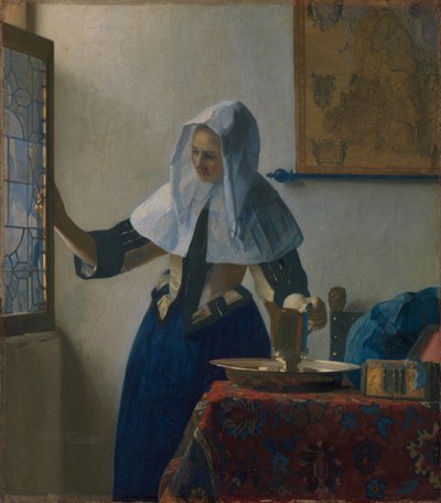 Junge Frau mit einem Wasserkrug von Johannes Vermeer