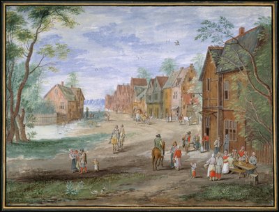 Der Platz in Gouda im Winter von Jan (follower of) Brueghel