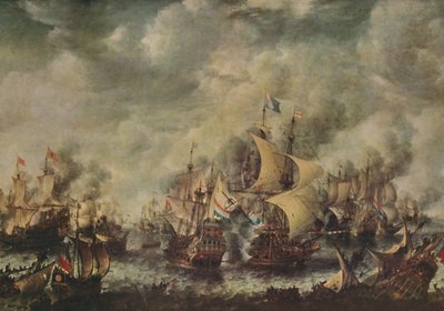 Seeschlacht zwischen den Engländern und den Niederländern vor Ter Heyde, August 1653 von Jan Abrahamsz. Beerstraten