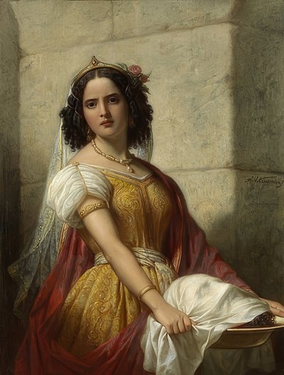 Salome mit dem Haupt Johannes des Täufers von Jan Adam Janszoon Kruseman