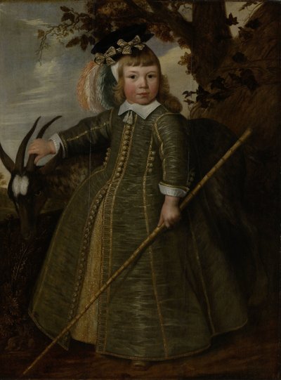 Porträt eines Jungen mit einem Ziegenbock von Jan Albertsz. Rotius