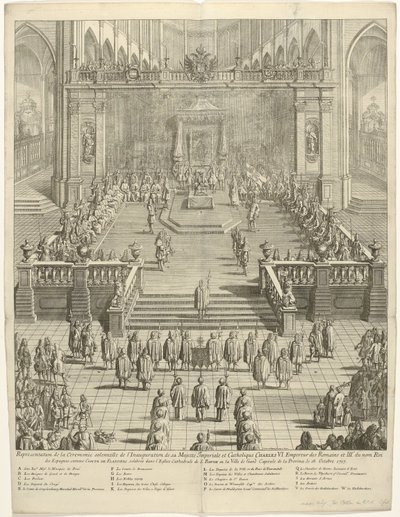 Krönung von Kaiser Karl VI. als Graf von Flandern in Gent, 1717 von Jan Baptist Berterham