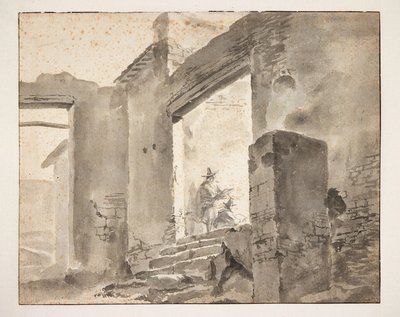 Zwei Zeichner in einer Ruine von Jan Baptist Weenix