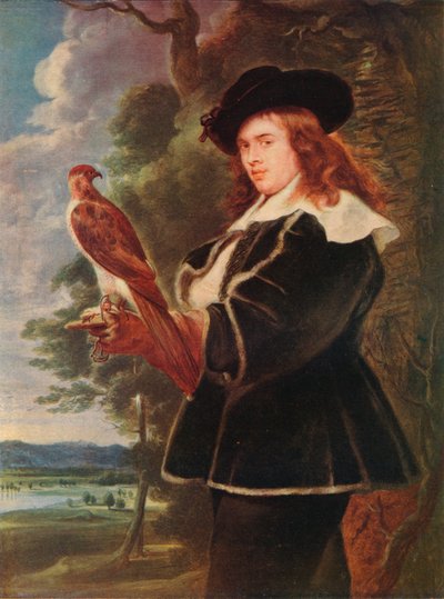 Ein junger Mann mit einem Falken, um 1630 von Jan Boeckhorst