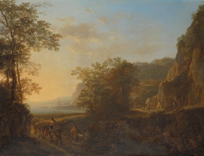 Italienische Landschaft mit Blick auf einen Hafen von Jan Both