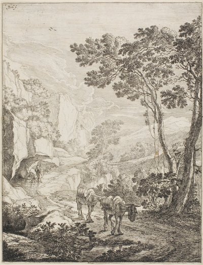 Die Zwei Maultiere, aus einem Satz von vier italienischen Landschaften von Jan Both