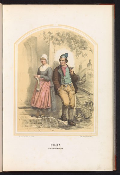 Tracht von Huizen in Nord-Holland, 1857 von Jan Braet von Uberfeldt