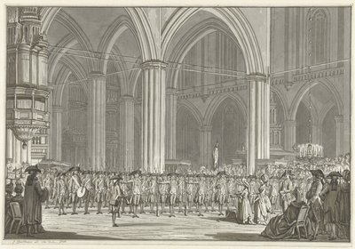Gesellschaft Pro Patria in der Neuen Kirche, 1786 von Jan Bulthuis (signed by artist)