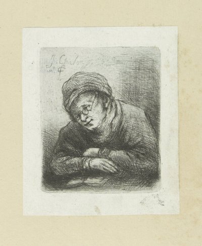 Lesender Mann mit Brille von Jan Chalon