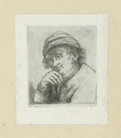 Mann mit Hand unter seinem Kinn von Jan Chalon