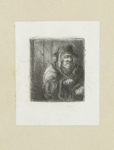 Alter Mann mit Mantel und Hut von Jan Chalon