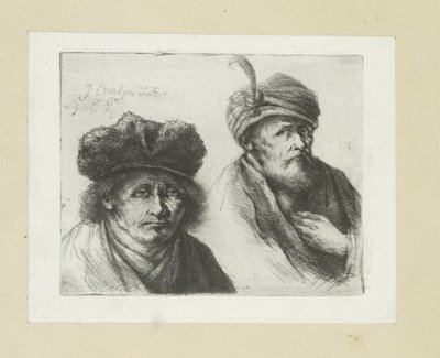 Zwei Männer mit Hut und Turban (Das vollständige Werk der Radierungen von John Chalon) von Jan Chalon