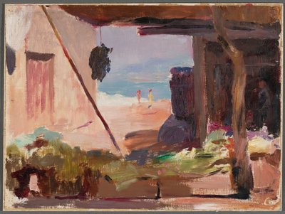 Fragment einer Bebauung am Meer. Von der Reise nach Konstantinopel von Jan Ciągliński