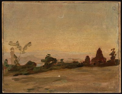 Indische Siedlung bei Mondschein. Von der Reise nach Indien von Jan Ciągliński