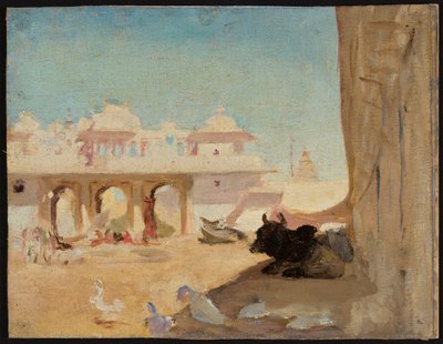 Hof des Maharadschapalastes. Von der Reise nach Indien von Jan Ciągliński