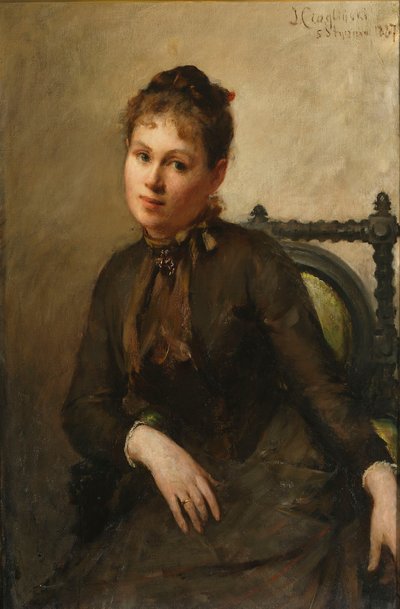 Porträt von Helena Piltz, geborene Rymowicz von Jan Ciągliński