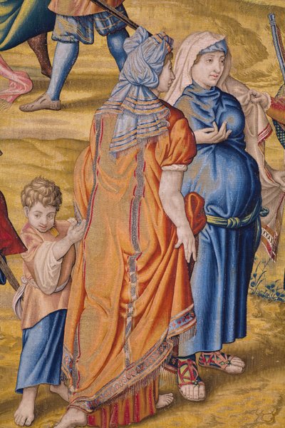 Flämischer Wandteppich. Serie Die Eroberung von Tunis: Die Plünderung von Tunis. Zeichner Jan Cornelisz Vermeyen. Atelier Willem de Pannemaker, Brüssel. Ca. 1545. (Detail) von Jan Cornelisz Vermeyen