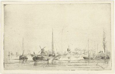 Flussansicht mit Kirchturm von Jan Daniël Cornelis Carel Willem baron de Constant Rebecque