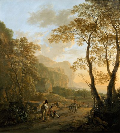 Landschaft mit ruhenden Reisenden und Ochsenkarren, ca. 1645 von Jan Dirksz Both