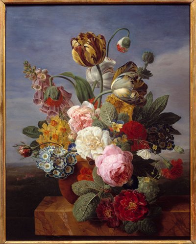 Blumen in einer Vase. Gemälde von Jan Frans Van Dael (1764-1840) 1810 von Jan Frans van Dael