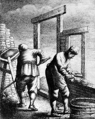 Maurer, aus einer Serie, die Berufe und Gewerke darstellt, ca. 1635 von Jan Georg van Vliet