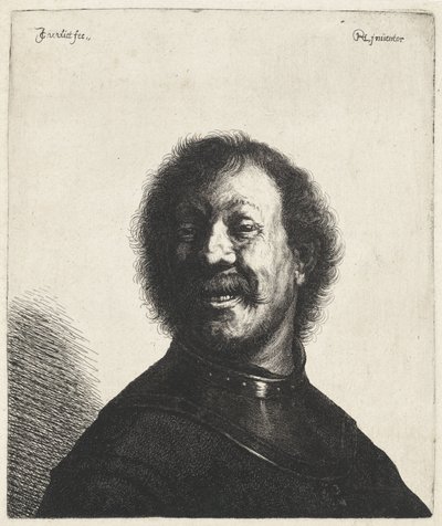Lachender Mann mit Halskrause von Jan Gillisz. van Vliet