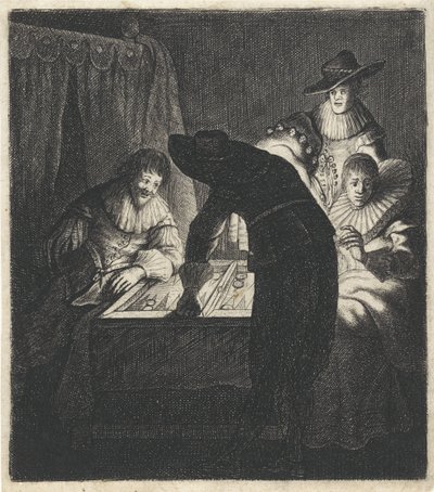 Tric-Trac-Spieler bei Kerzenlicht von Jan Gillisz. van Vliet