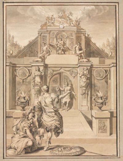 Perseus und Minerva vor einem Tempel, erstes Drittel des 18. Jahrhunderts von Jan Goeree