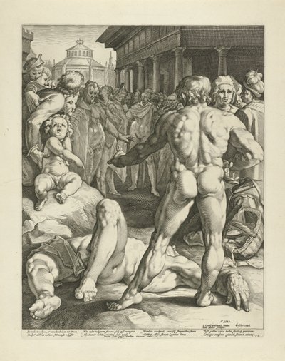 Kampf zwischen Odysseus und Irus von Jan Harmensz. Muller