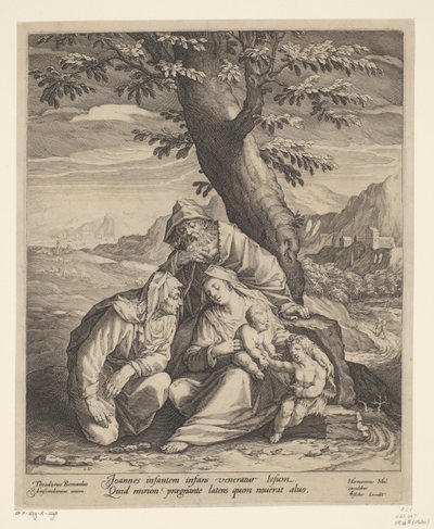 Heilige Familie mit Elisabeth und Johannes dem Täufer von Jan Harmensz. Muller