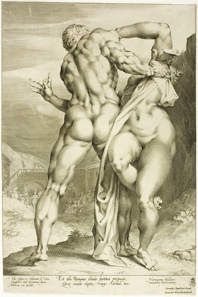 Die Entführung einer Sabinerin, Ansicht von hinten von Jan Harmensz. Muller